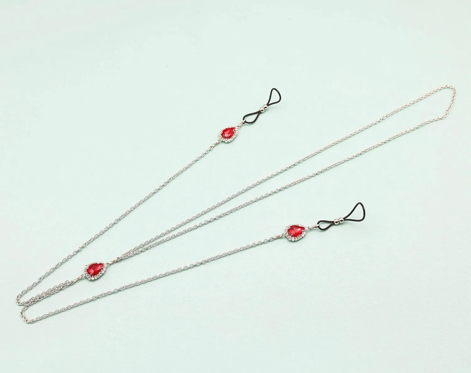 Teardrop Nipple Ring Rhinestone Water Drop Faux Nipple Chain Noose Body Non Piercing Jewelry Heart Chokers Necklaces