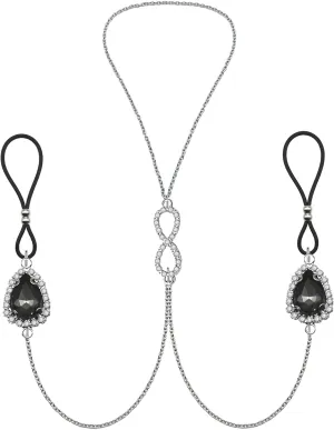 Teardrop Nipple Ring Rhinestone Water Drop Faux Nipple Chain Noose Body Non Piercing Jewelry Heart Chokers Necklaces