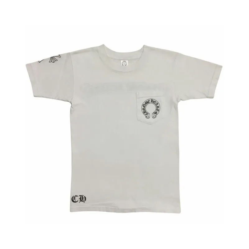 Tee CHROME HEARTS White Horseshoes Pocket Logo Vintage