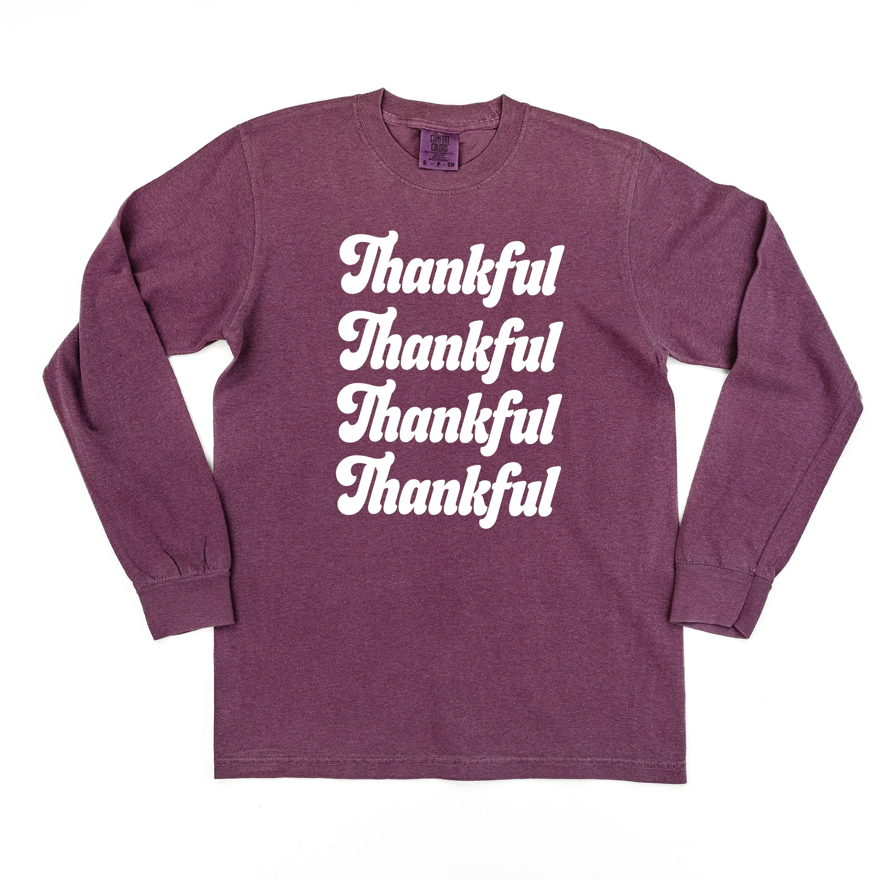 Thankful (x4) - LONG SLEEVE COMFORT COLORS TEE