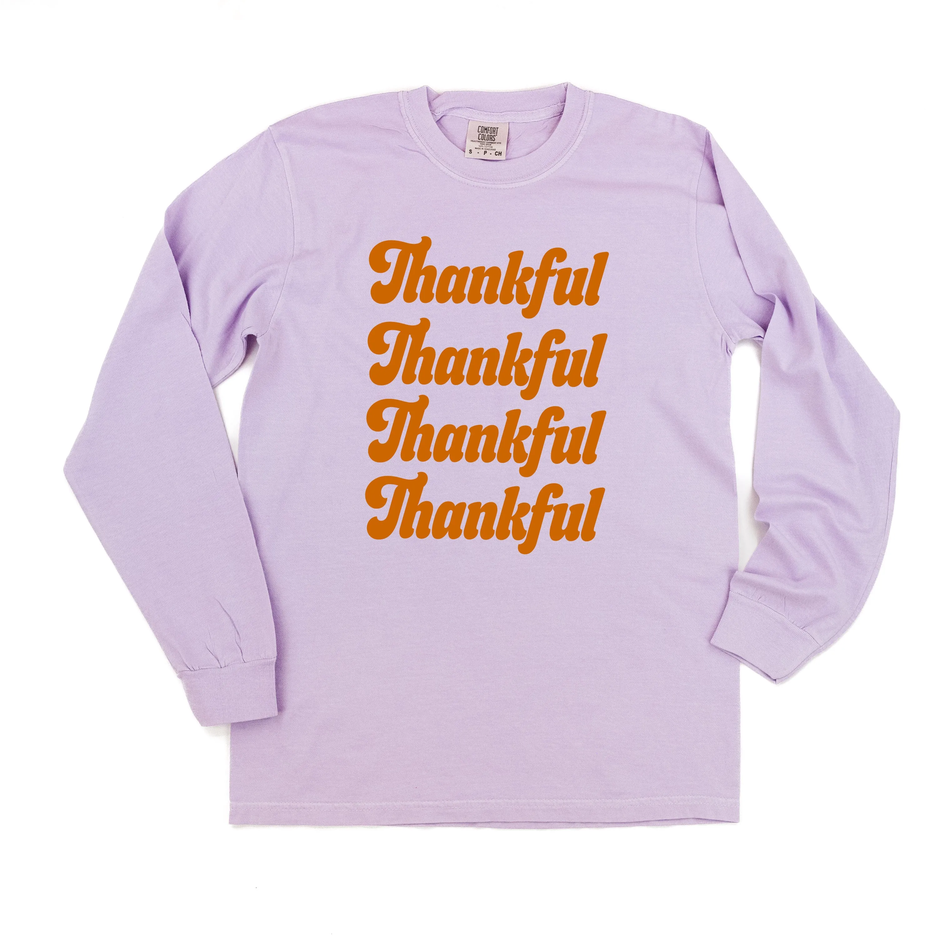 Thankful (x4) - LONG SLEEVE COMFORT COLORS TEE
