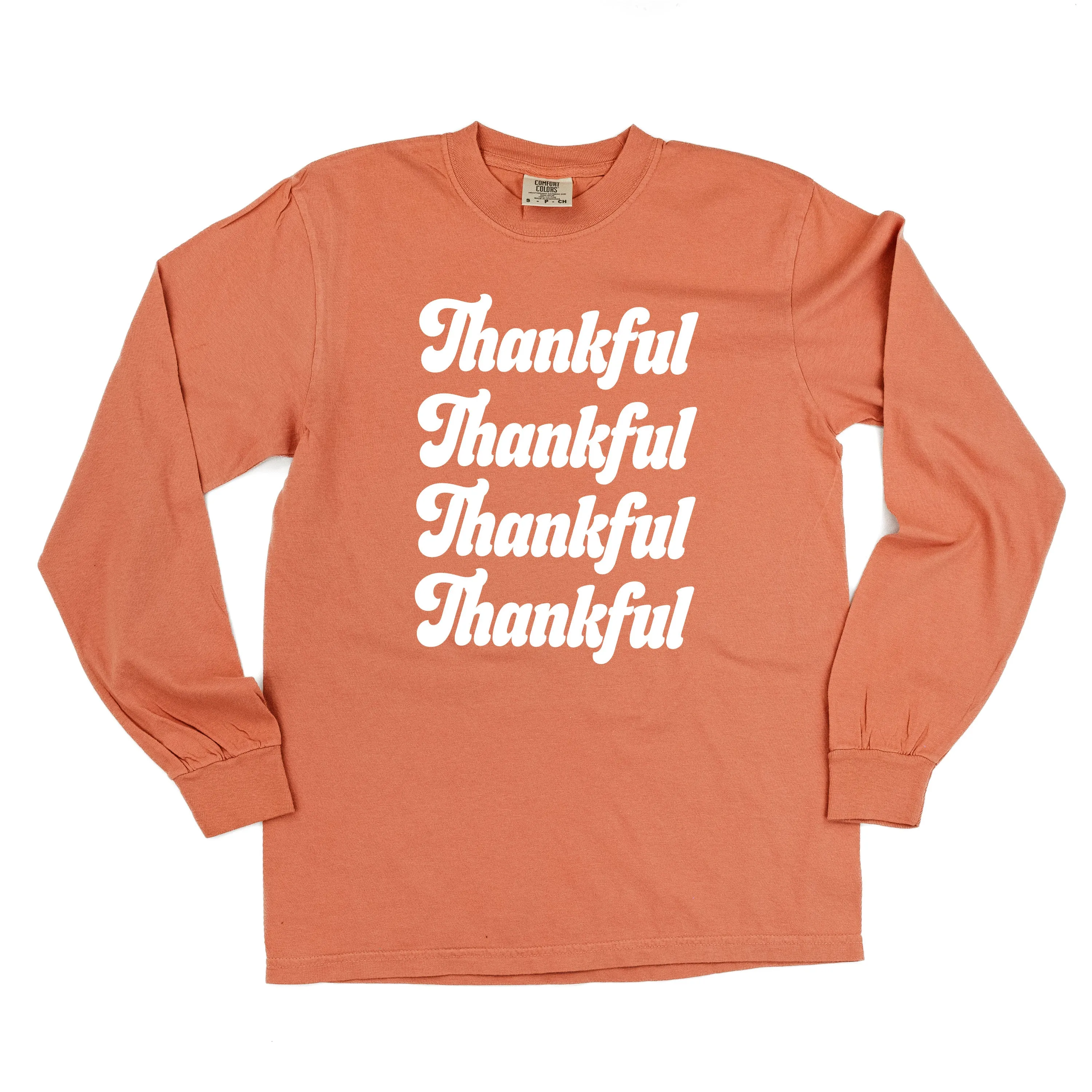 Thankful (x4) - LONG SLEEVE COMFORT COLORS TEE