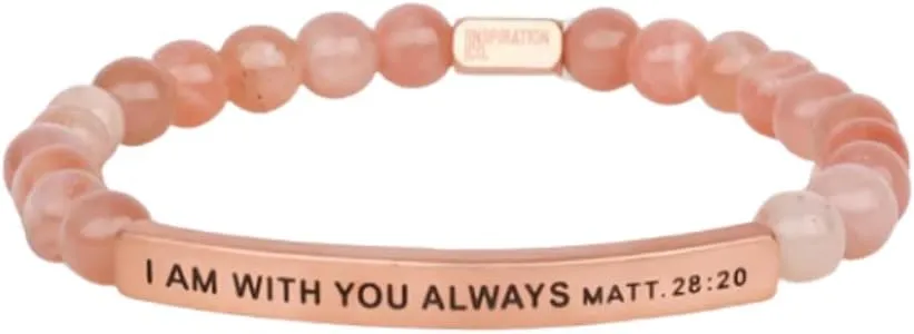 THE INSPIRATION CO. Faith Collection Unisex Stretchable Bracelets (I AM WITH YOU ALWAYS MATT 28:20)