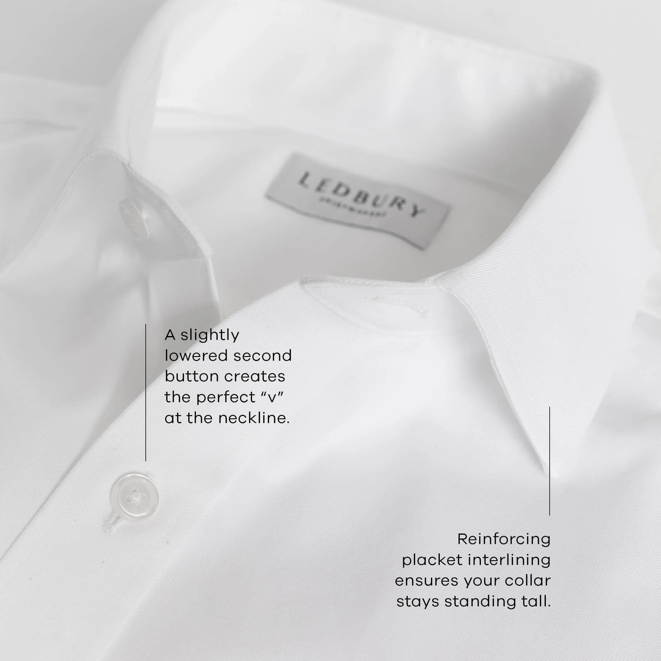 The White Canbury Herringbone Non Iron Custom Tuxedo Shirt