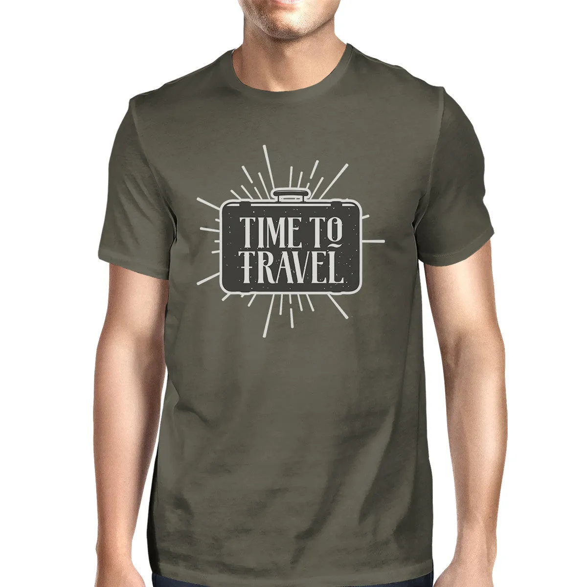 Time To Travel Mens Dark Grey Shirt