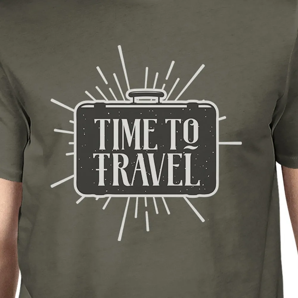 Time To Travel Mens Dark Grey Shirt