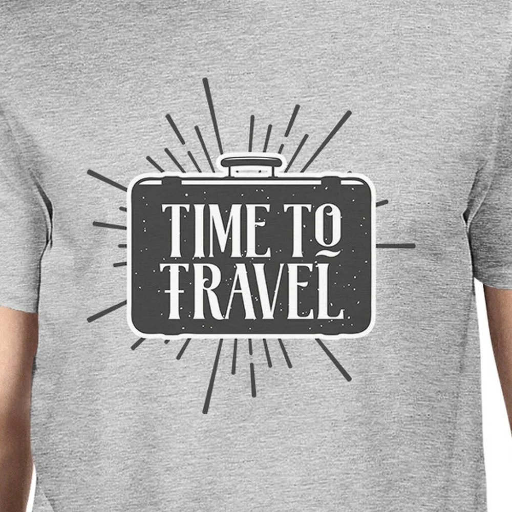 Time To Travel Mens Grey Shirt
