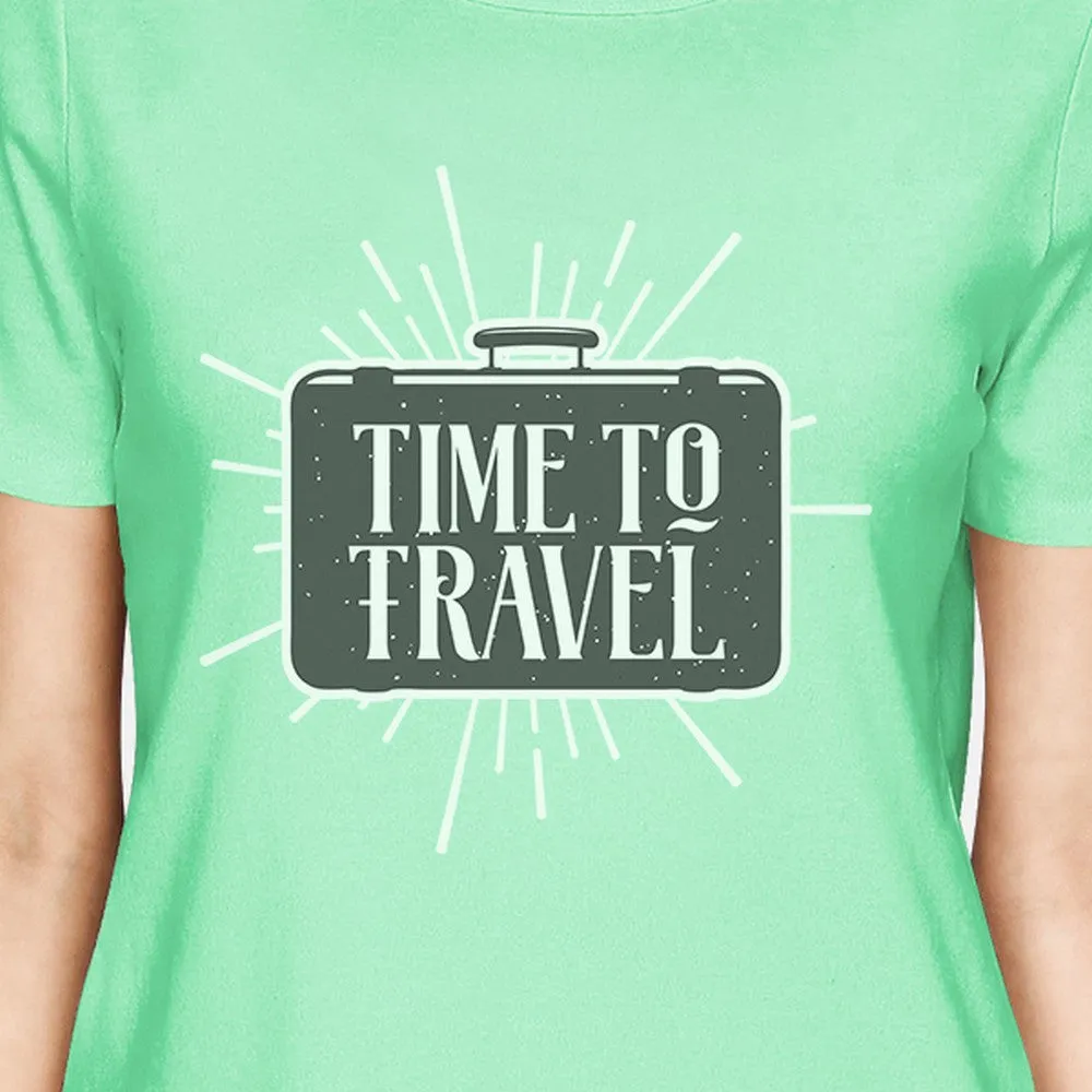 Time To Travel Womens Mint Shirt