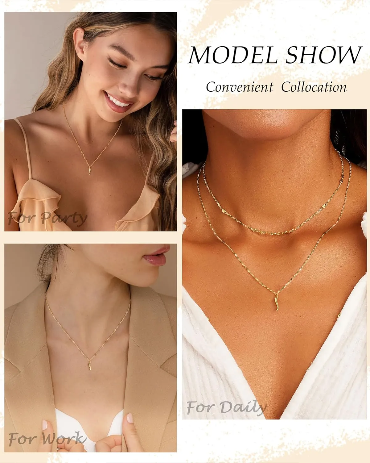 TOBENY Gold Necklace for Women Trendy 14K Gold Plated Dainty Bow Heart Cross Pendant Necklaces Cute Simple Pearl Diamond Paperclip Butterfly Italian Horn Choker Necklaces for Women Gift Jewelry