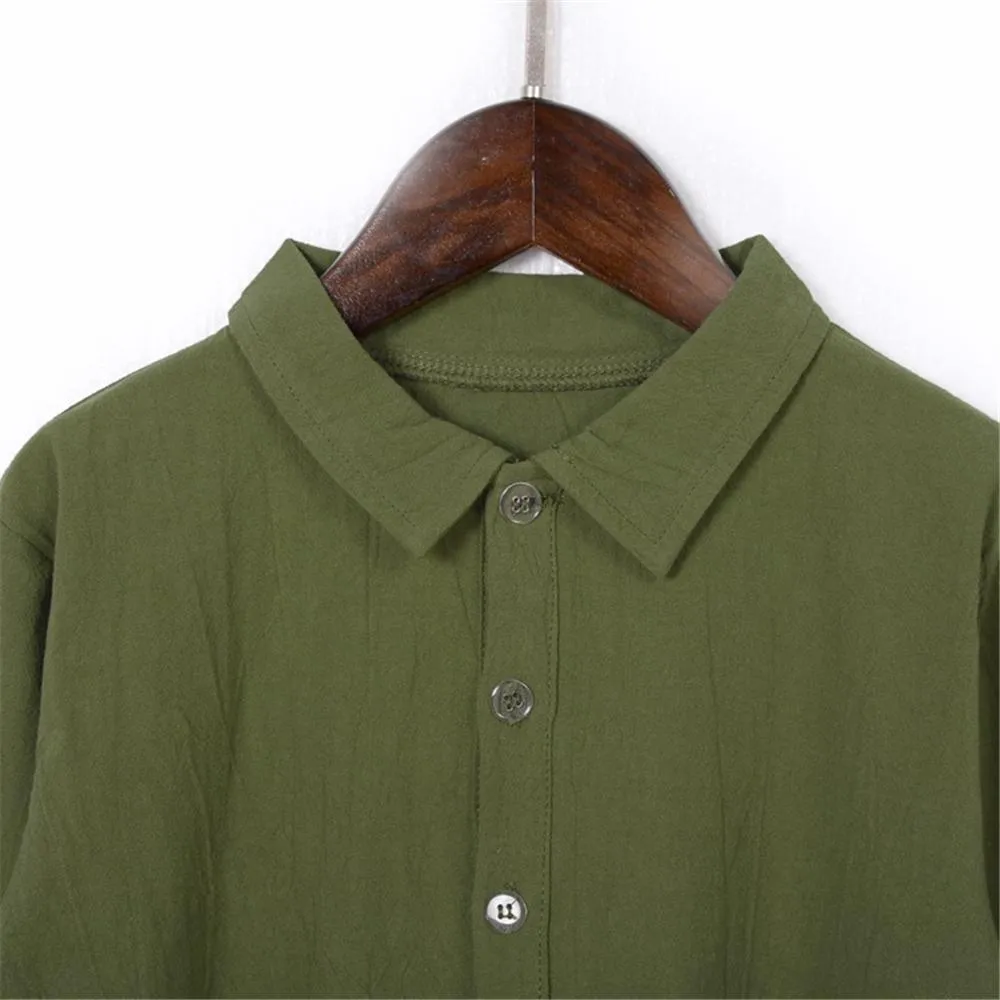 Toddler Boys Solid Long Sleeve Button Lapel Shirts Wholesale Boys Clothes