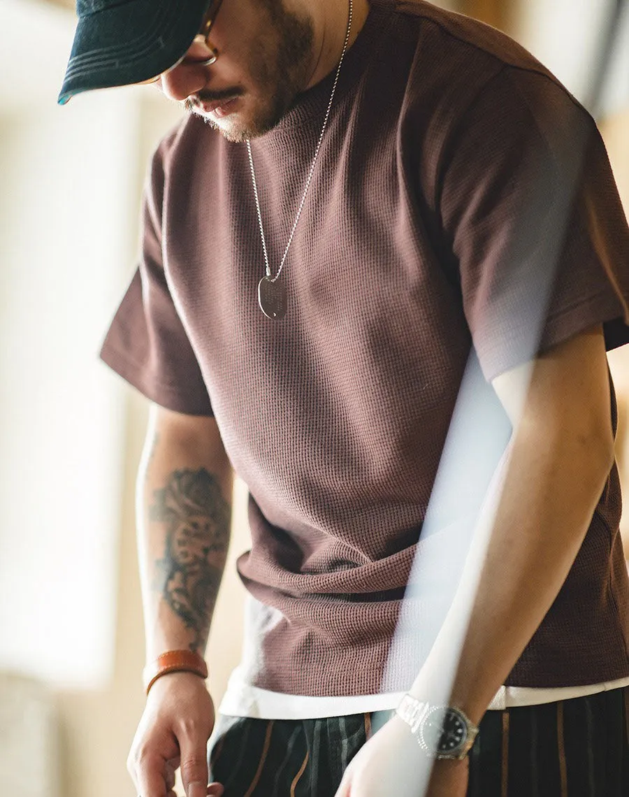 Tooling American Retro Waffle Knitted Men's T-Shirt