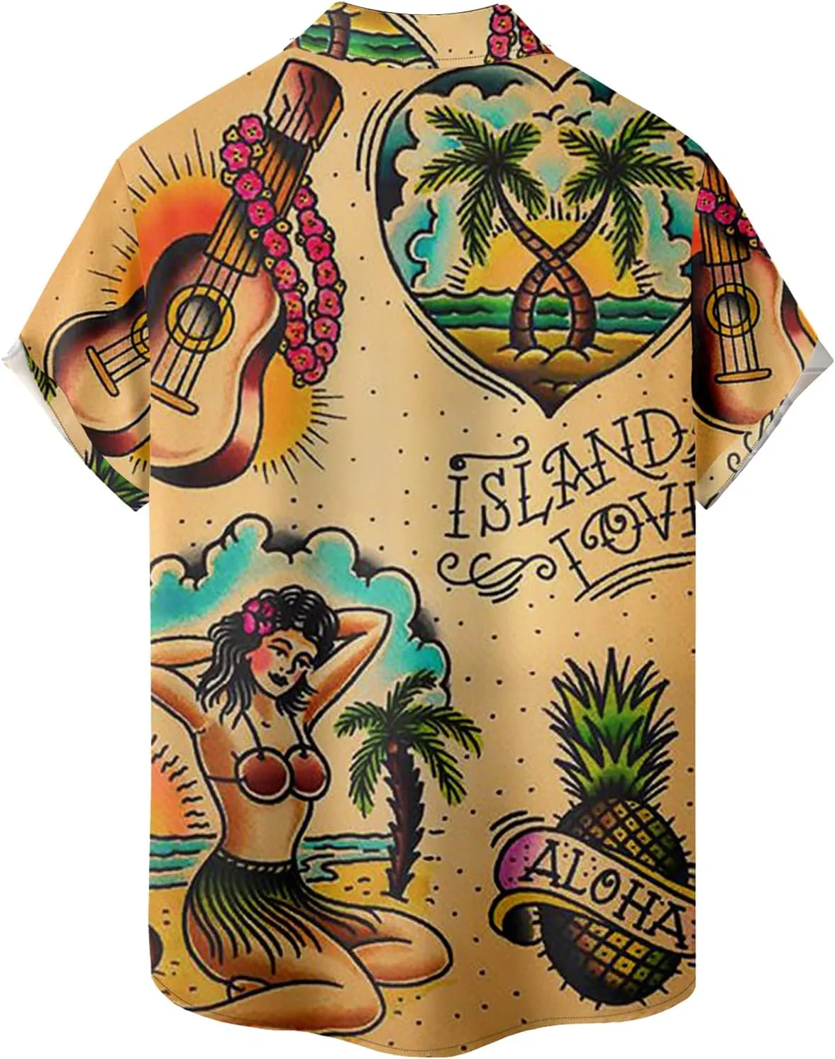 Tropical Shirts Button Down Holiday Casual Hawaiian Short Sleeve Men Loose Beach Shirts
