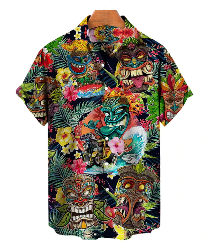 Tropical Tiki Hawaiian Print Shirt (sizes up to 5XL)