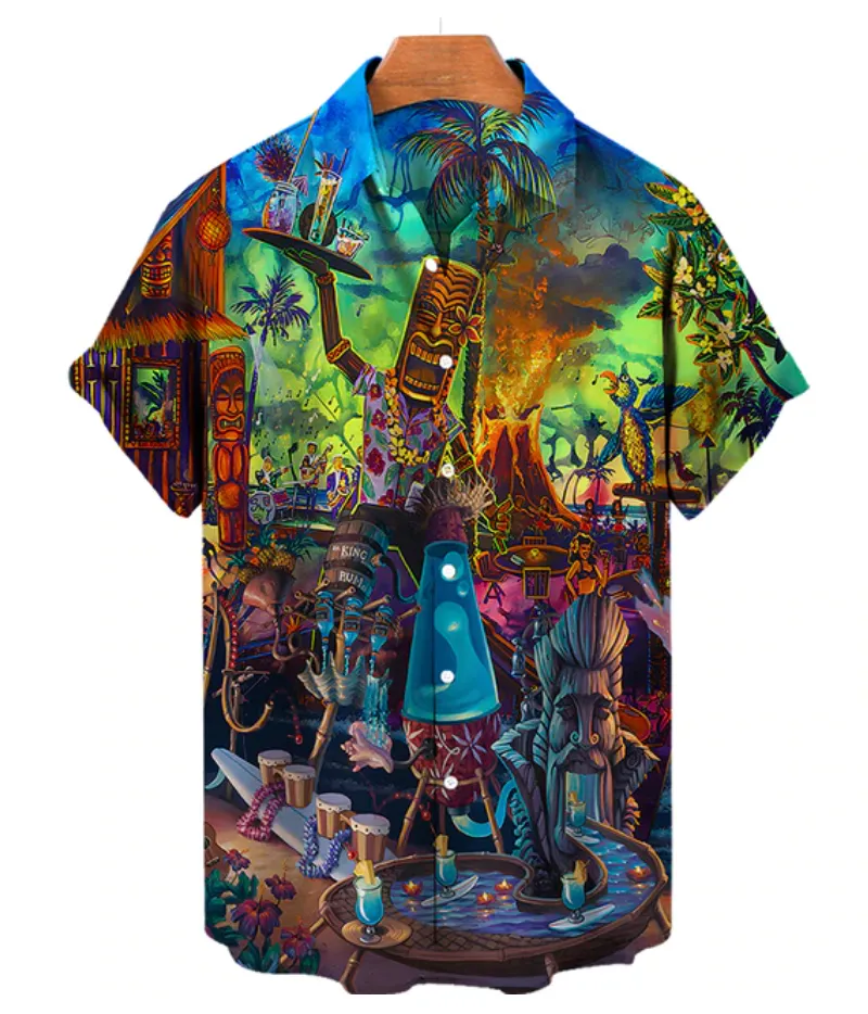 Tropical Tiki Hawaiian Print Shirt (sizes up to 5XL)