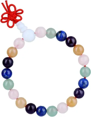 TUMBEELLUWA 8mm Stone Beads Bracelets Prayer Bead Elastic Tibetan Bracelets Bangle Handmade Jewelry for Women Men
