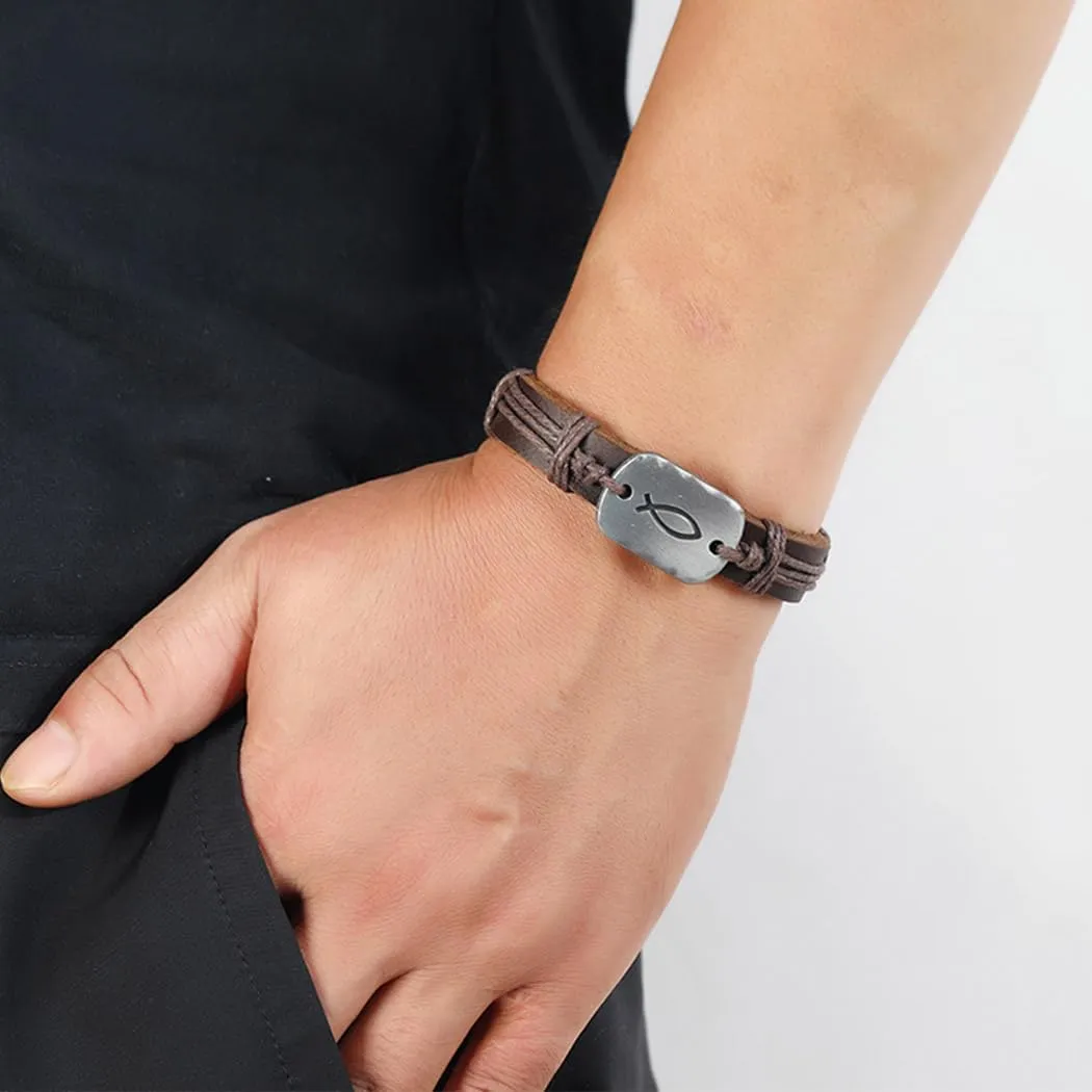 Turtle Leather Bracelets Sea Animal Bracelet Wrap Woven Bracelets Vintage Charm Wrist Jewelry for Women and Men