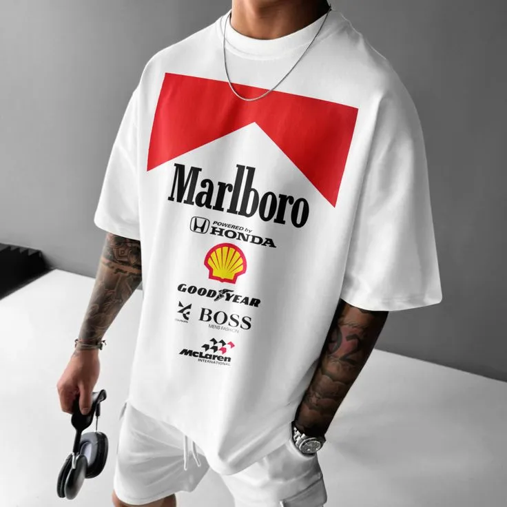 Unisex Casual F1 Racing Print T-Shirt