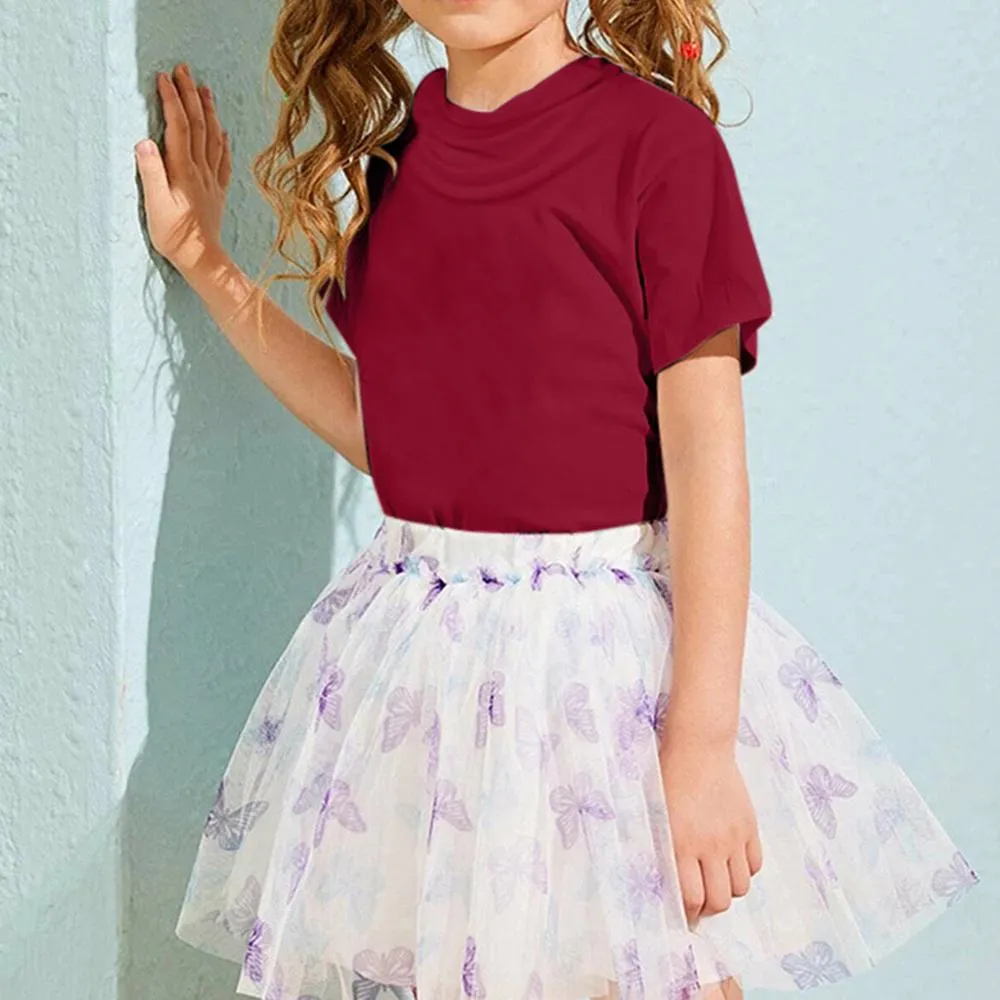 Unisex Solid Color Short Sleeve Mask Style T-Shirts Wholesale Kids Clothing Distributors