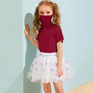 Unisex Solid Color Short Sleeve Mask Style T-Shirts Wholesale Kids Clothing Distributors