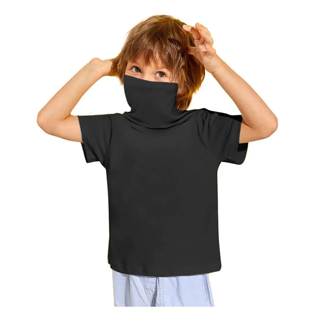 Unisex Solid Color Short Sleeve Mask Style T-Shirts Wholesale Kids Clothing Distributors