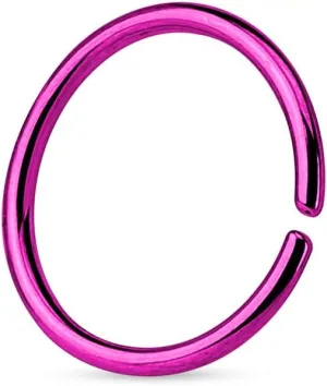 Urban Body Jewelry 16G Purple Stainless Steel Seamless Hoop Ring (3/8" - 10mm) - Nose, Septum, Cartilage Ear Piercing