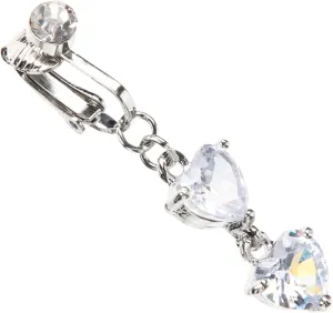 VALICLUD Sparkling Zircon Fake Belly Button Ring Dangle Navel Ring for Women Body Piercing Jewelry for Parties Dance