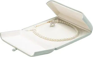 Velvet Big Chunky Pearl Necklace Ring Gift Box Showcase Jewelry Storage Case (Mint Green)
