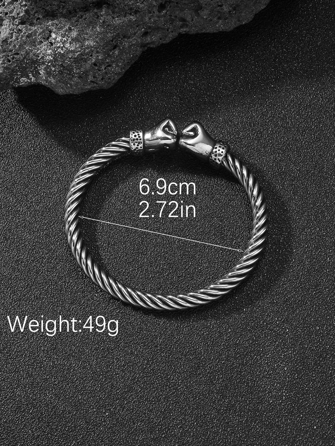 Vintage Men's Adjustable Alloy Cuff Bracelet, Fashion Casual Wrist Band, Retro Style Bracelet for Men
