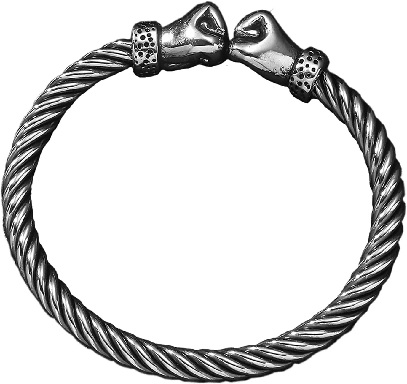 Vintage Men's Adjustable Alloy Cuff Bracelet, Fashion Casual Wrist Band, Retro Style Bracelet for Men