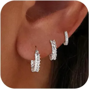 VIROMY Gold/Silver Hoop Earrings for Women Trendy,14K Real Gold Plated Cute Stud Earrings Small Huggie Hoop Earrings non tarnish Jewelry for Women