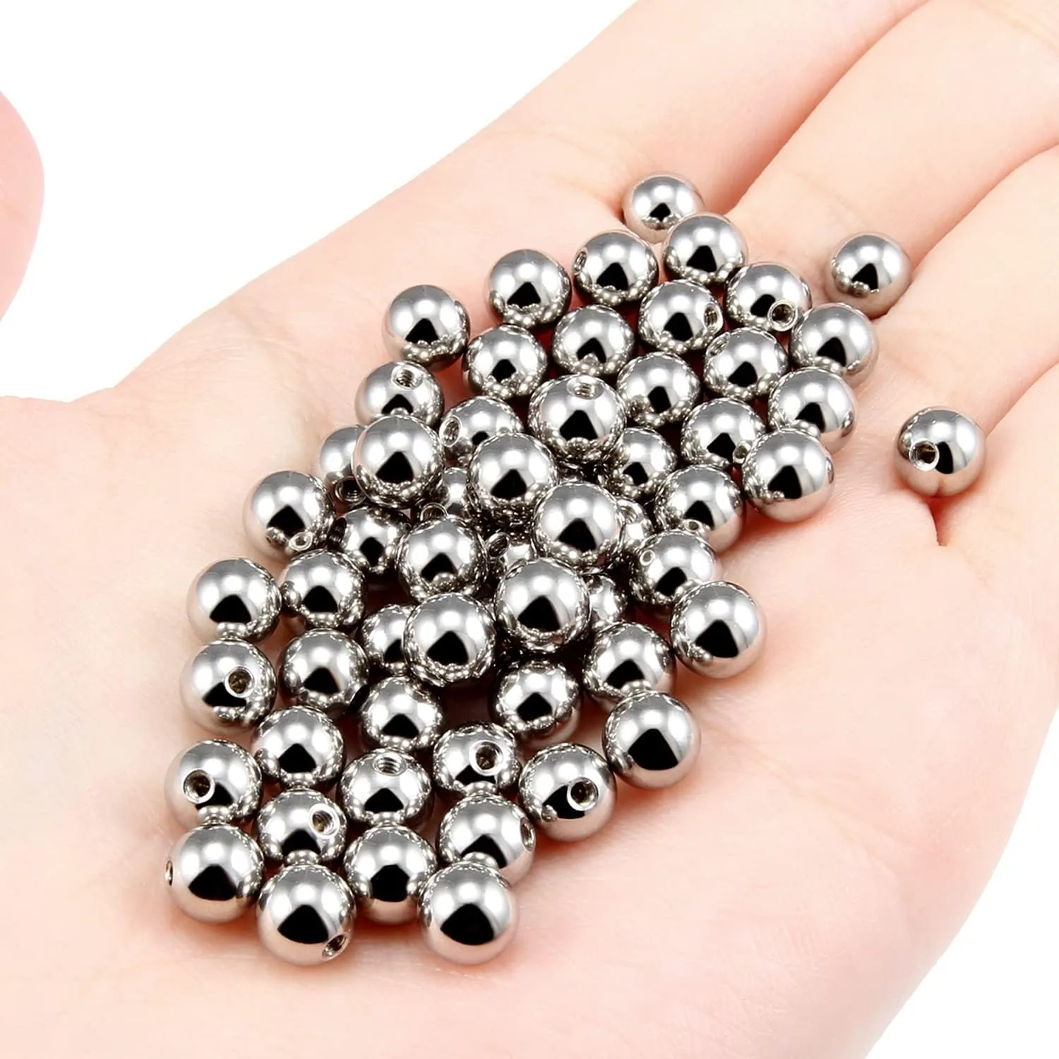 Vsnnsns 14G & 16G Piercing Balls - 316L Surgical Steel, Externally Threaded, 2.5MM-6MM, Silver, 60 Pcs for Septum, Lip, Tongue, Nipple, Belly, Eyebrow Rings