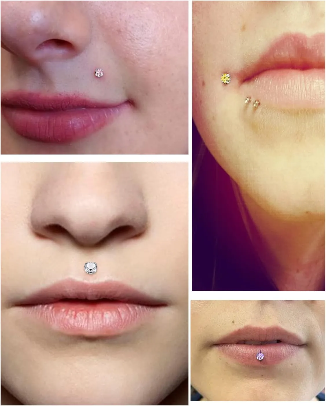 Vsnnsns 16G 18G 20G Threadless Push in Lip Rings Stainless Steel Flat Back Nose Rings Studs Earrings Tragus Helix Conch Cartilage Lobe Earrings Stud Piercing Jewelry for Women Men CZ 20Pcs