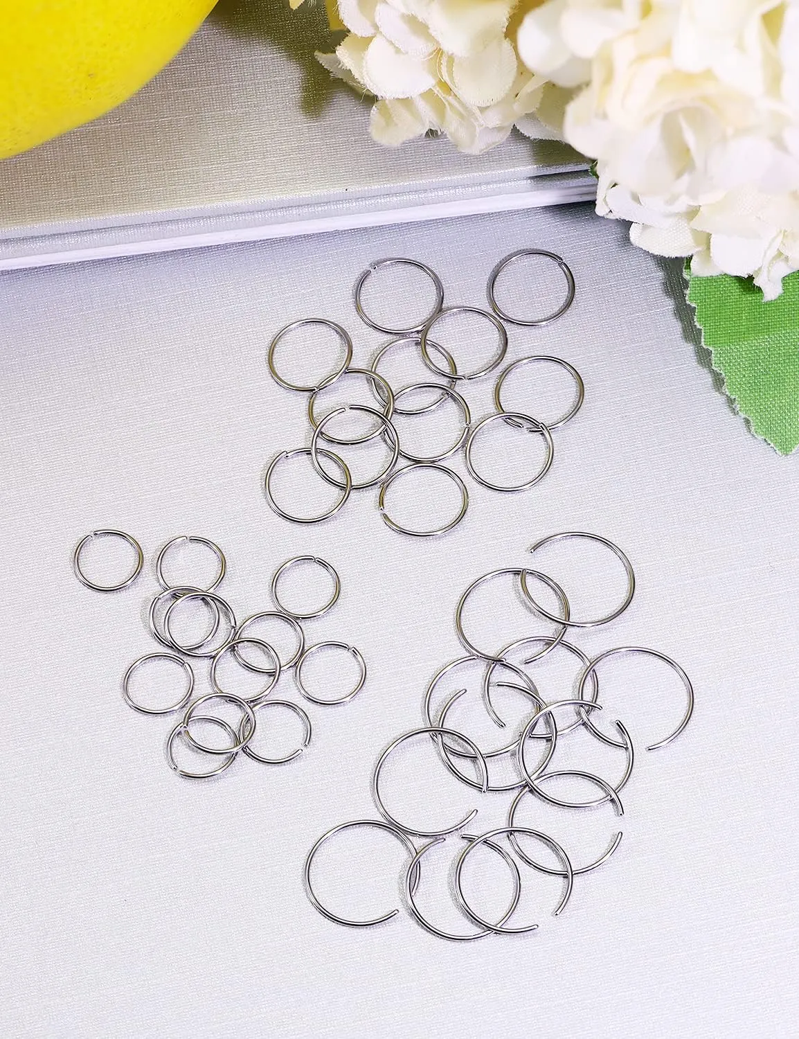 Vsnnsns 18G 20G 22G Nose Rings Hoops for Women Men - 316L Stainless Surgical Steel Lip Septum Rings Helix Tragus Cartilage Earring Piercing Jewelry 6mm 8mm 10mm Nose Piercing Hoops - 36Pcs