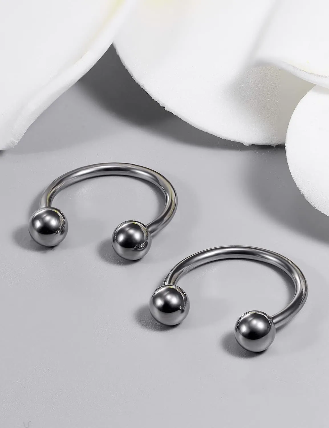 Vsnnsns Titanium Septum Rings 14G & 16G - Horseshoe & Snake Bite Piercing Jewelry for Women & Men - 8MM to 16MM