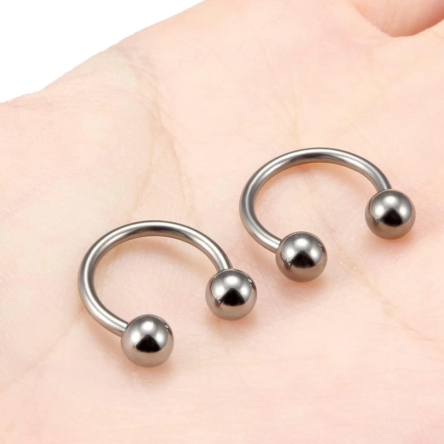 Vsnnsns Titanium Septum Rings 14G & 16G - Horseshoe & Snake Bite Piercing Jewelry for Women & Men - 8MM to 16MM