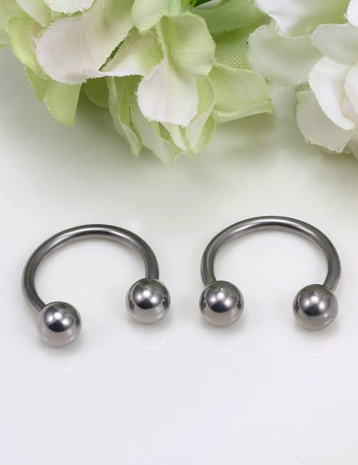 Vsnnsns Titanium Septum Rings 14G & 16G - Horseshoe & Snake Bite Piercing Jewelry for Women & Men - 8MM to 16MM