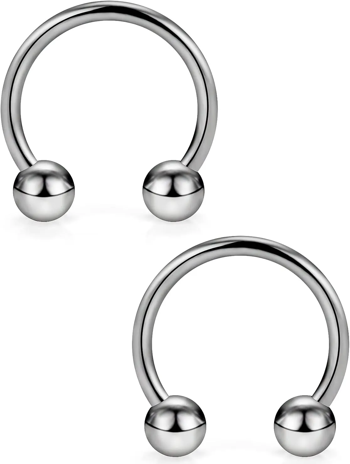 Vsnnsns Titanium Septum Rings 14G & 16G - Horseshoe & Snake Bite Piercing Jewelry for Women & Men - 8MM to 16MM