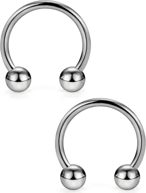 Vsnnsns Titanium Septum Rings 14G & 16G - Horseshoe & Snake Bite Piercing Jewelry for Women & Men - 8MM to 16MM