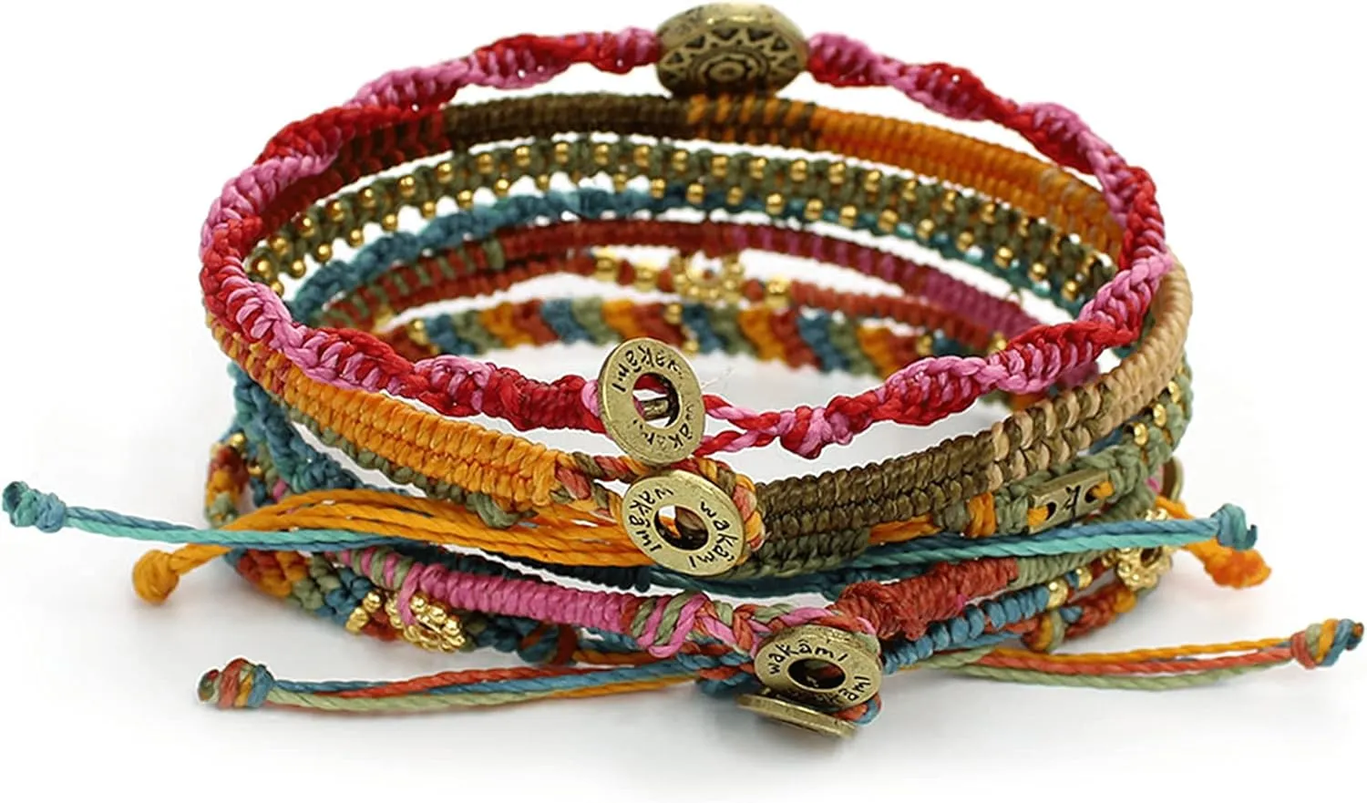 Wakami Earth Charm Bracelet | Women's Jewelry | bracelets for women & men | Trendy Beaded Bracelet Stack | Waterproof | Fair Trade | Braided