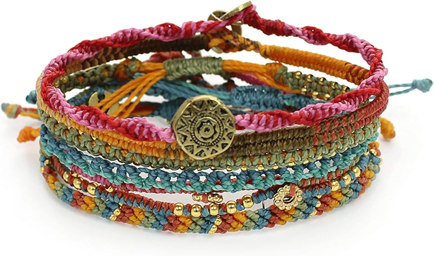 Wakami Earth Charm Bracelet | Women's Jewelry | bracelets for women & men | Trendy Beaded Bracelet Stack | Waterproof | Fair Trade | Braided