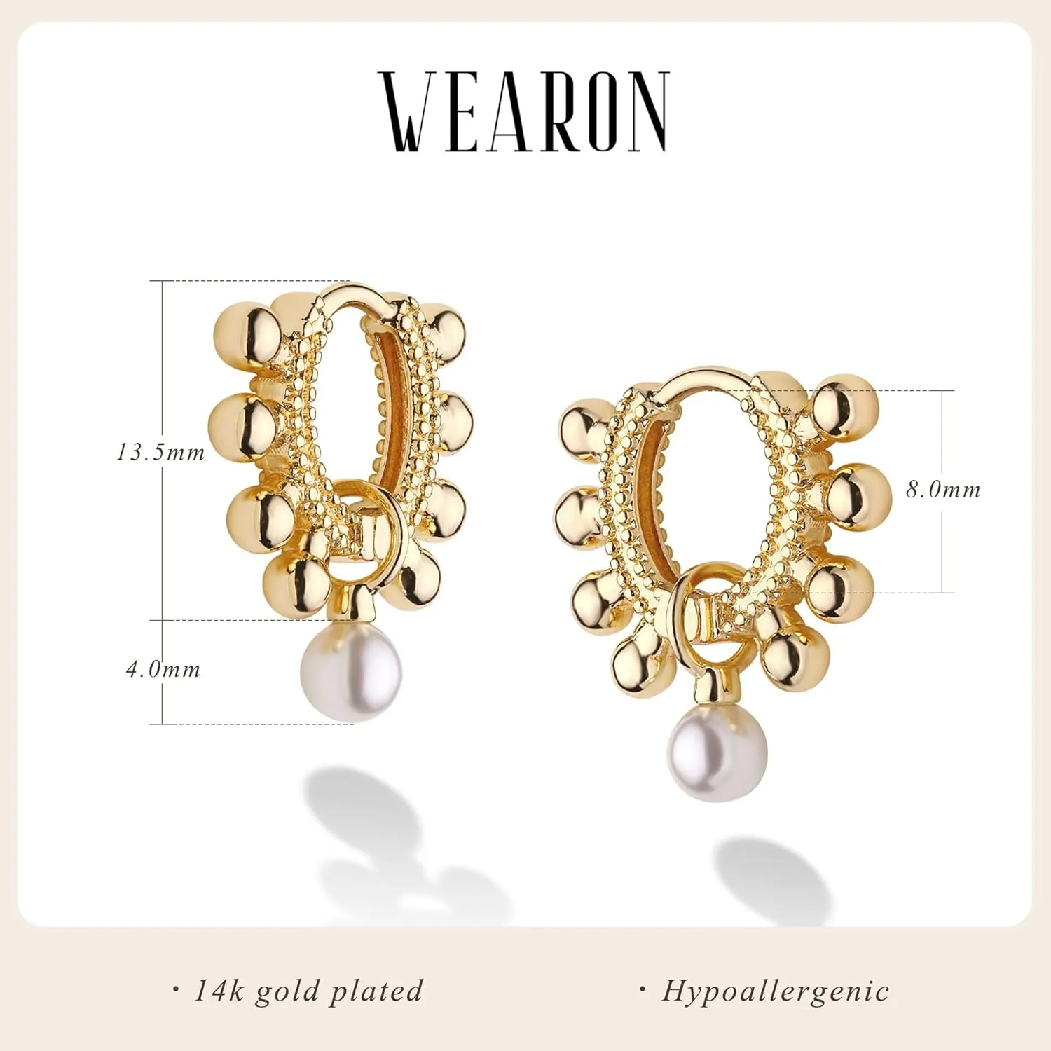 WEARON 14K Gold Plated Huggie Earrings for Women Personality Simplicity Twisted Chain Hoop Earrings Hypoallergenic Designer Ear Rings Fashion Jewelry Hollow Out Earrings