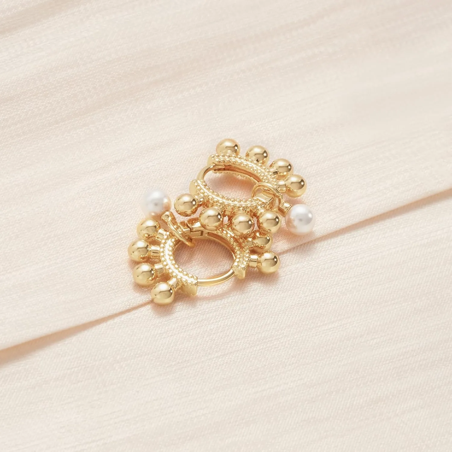 WEARON 14K Gold Plated Huggie Earrings for Women Personality Simplicity Twisted Chain Hoop Earrings Hypoallergenic Designer Ear Rings Fashion Jewelry Hollow Out Earrings