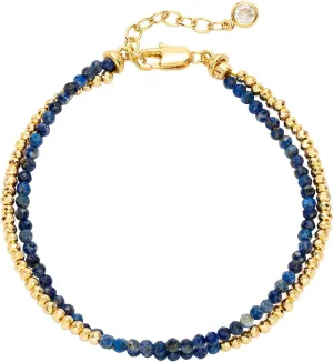 WEARON Gold Beaded Bracelets for Women Dainty Stackable Stone Beaded Mixed Layered Link Chain Adjustable 14K Gold Plated Boho Bracelets for Women
