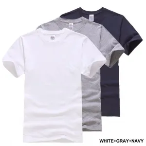 West Louis Solid Cotton Classical Men T Shirts