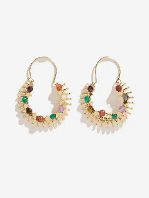 Westside Accessories Multicolour Gemstone Hoop Earrings