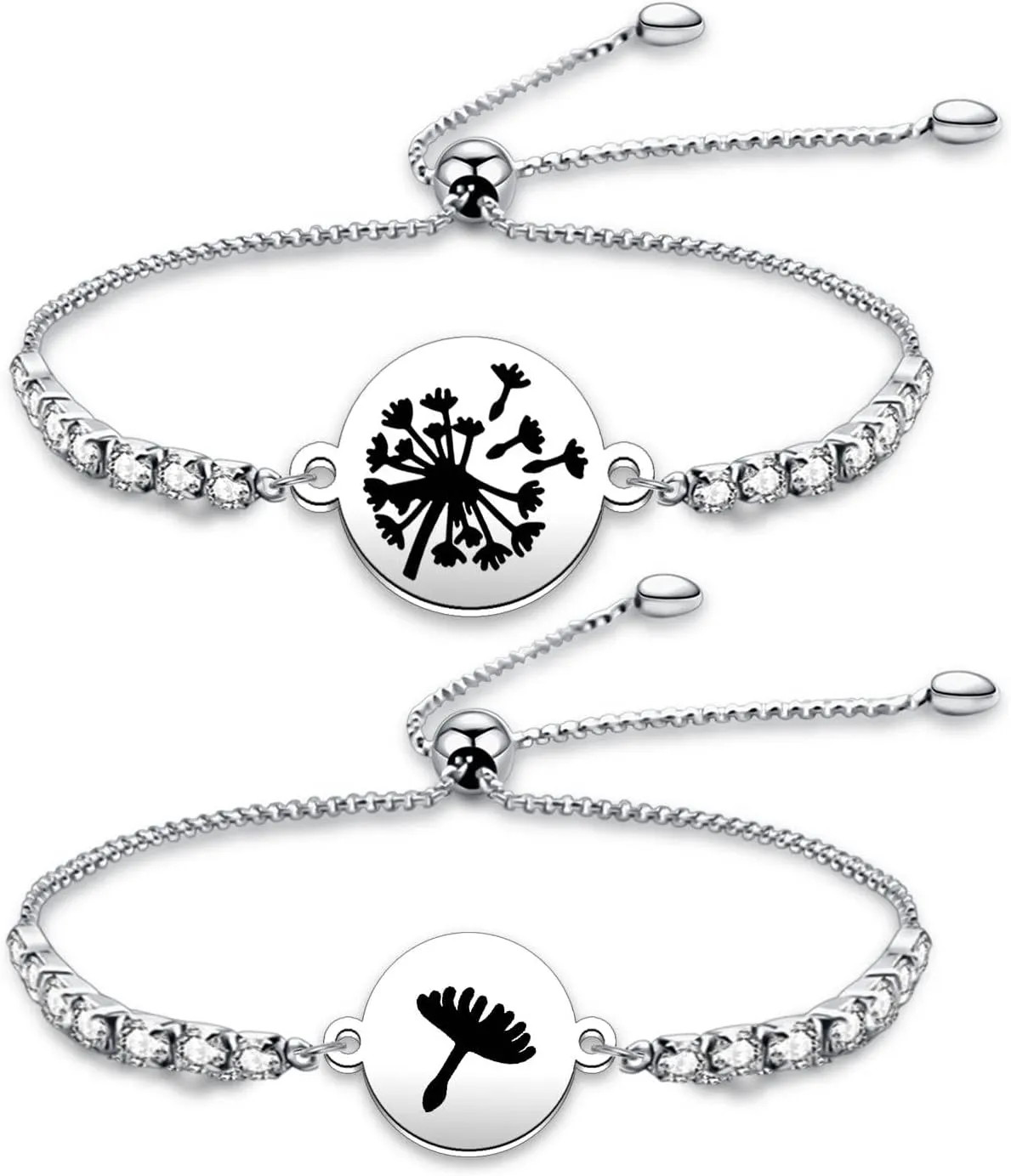WKXZMTR Mother's Day Gifts Dandelion Bracelet Mother and Daughter Bracelets Mommy and Me Heart Matching Wish Bracelets