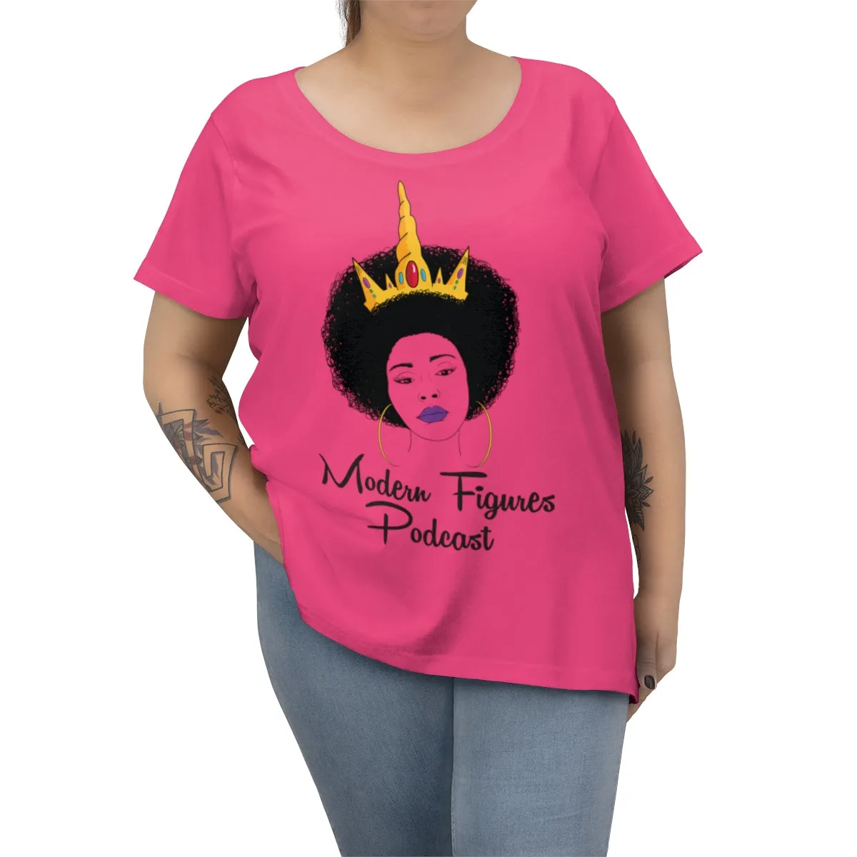 Women's Curvy Tee - No Binary - without tagline