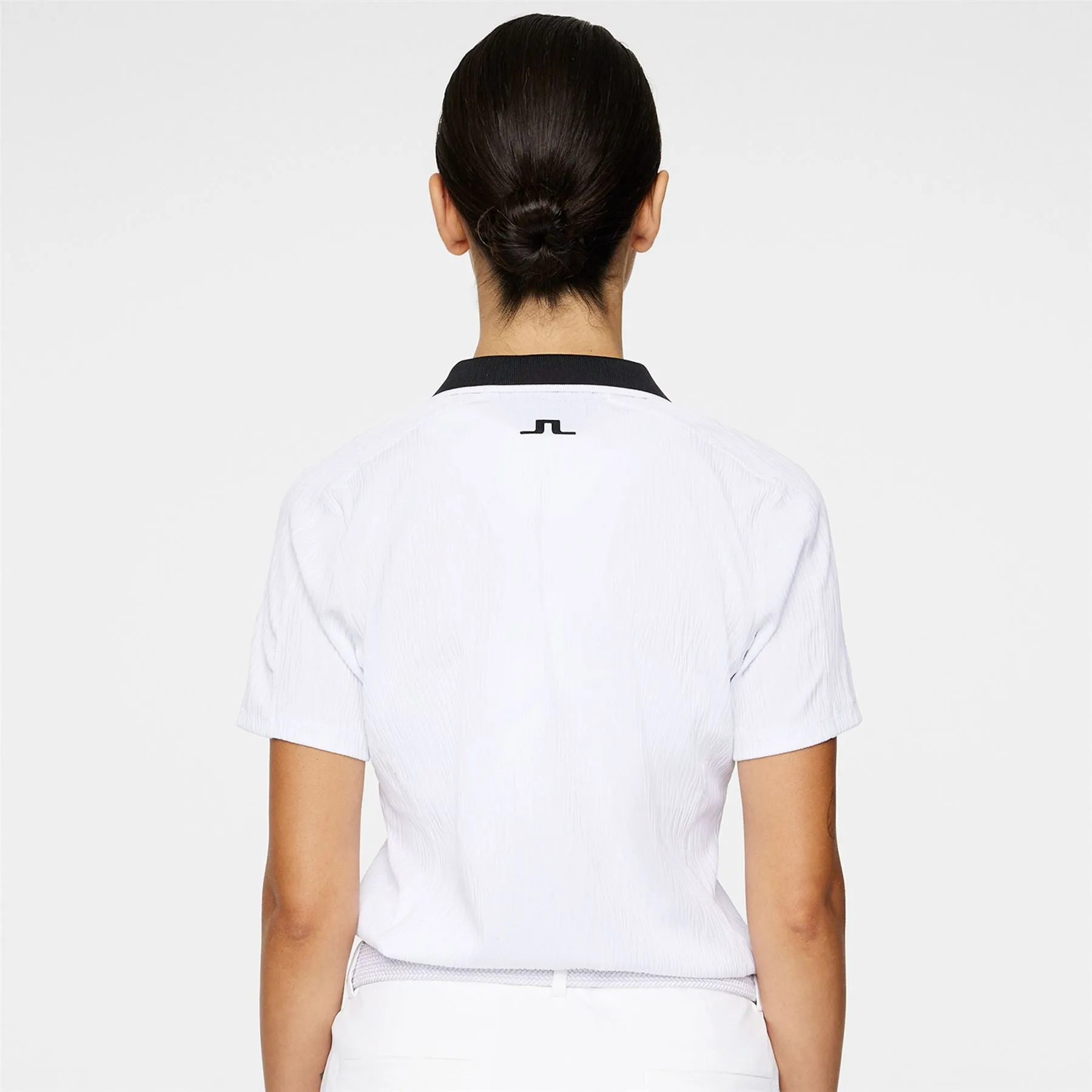 Womens Izara Wave Rib Jersey Polo White - AW24
