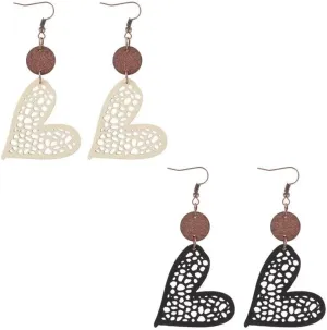 Wooden Round Geometric Earrings Retro Hollow Out Circle Earrings Big Lightweight Statement Jewelry Suitable for Women