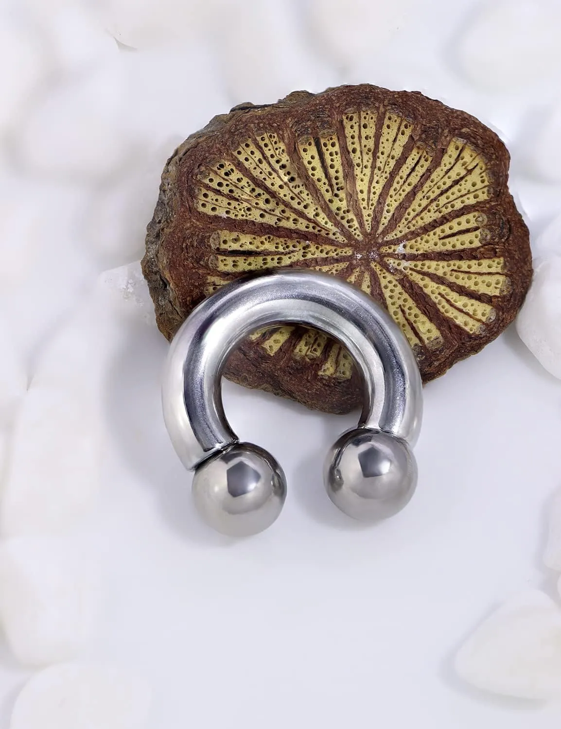 Yaalozei 12G 10G 8G 6G 4G 2G 0G 00G Large Septum Rings 316L Surgical Steel Internally Threaded Barbell Horseshoe Wide Septum Nose Gauges Earring Pa Ring Piercing Jewelry 12mm-19mm